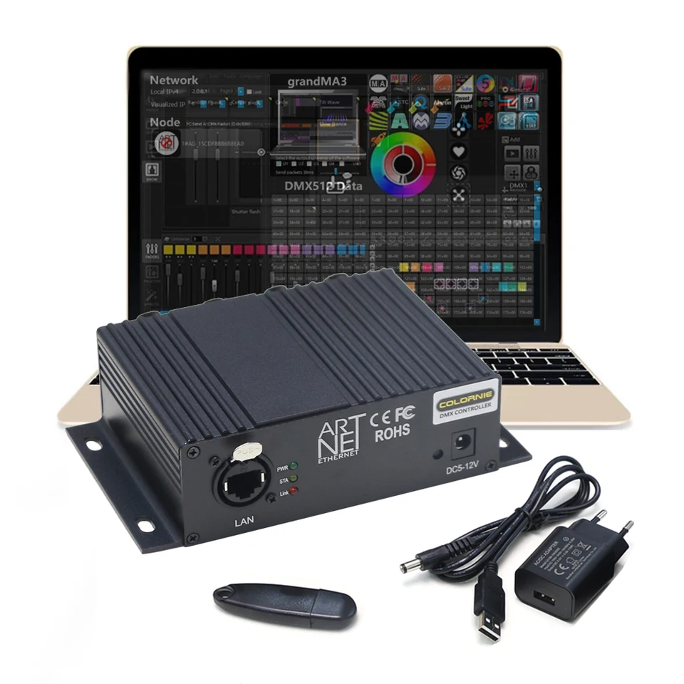 MA3/MA2 ArtNet To DMX512 Converter X Bridge 2048 Controller Work