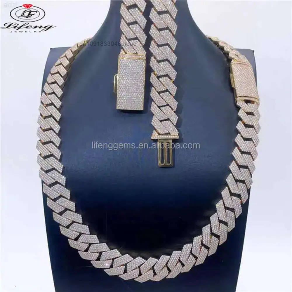 

Lifeng Jewelry Custom Men Jewelry Vvs Full Diamond Iced Out Moissanite 16mm Cuban Link Hip Hop Diamond Cuban Chain