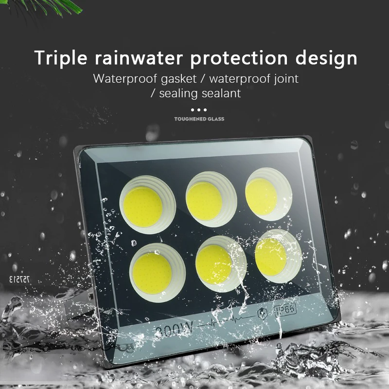 Luci di inondazione LED AC 220V 50W 100W 200W 300W 400W 500W Faretto ad alta luminosità LED impermeabile IP66 Lampione da giardino esterno