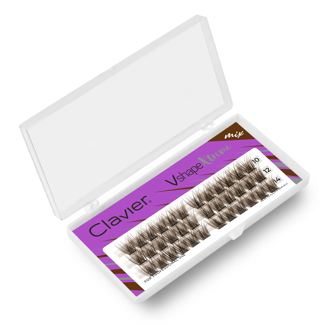Clavier Brown VshapeXtreme Eyelash Wide Band Individual DIY False Lashes Extension Soft Natural Segment Lash