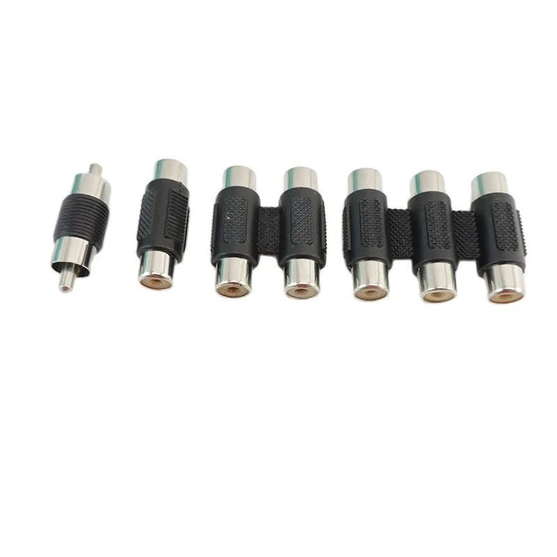 2 3 RCA to 2 3 RAC male to male Female Socket Audio Video Connector Converter AV Coupler dual 2RCA 2RCA 3RCA Adapter PLUG q1