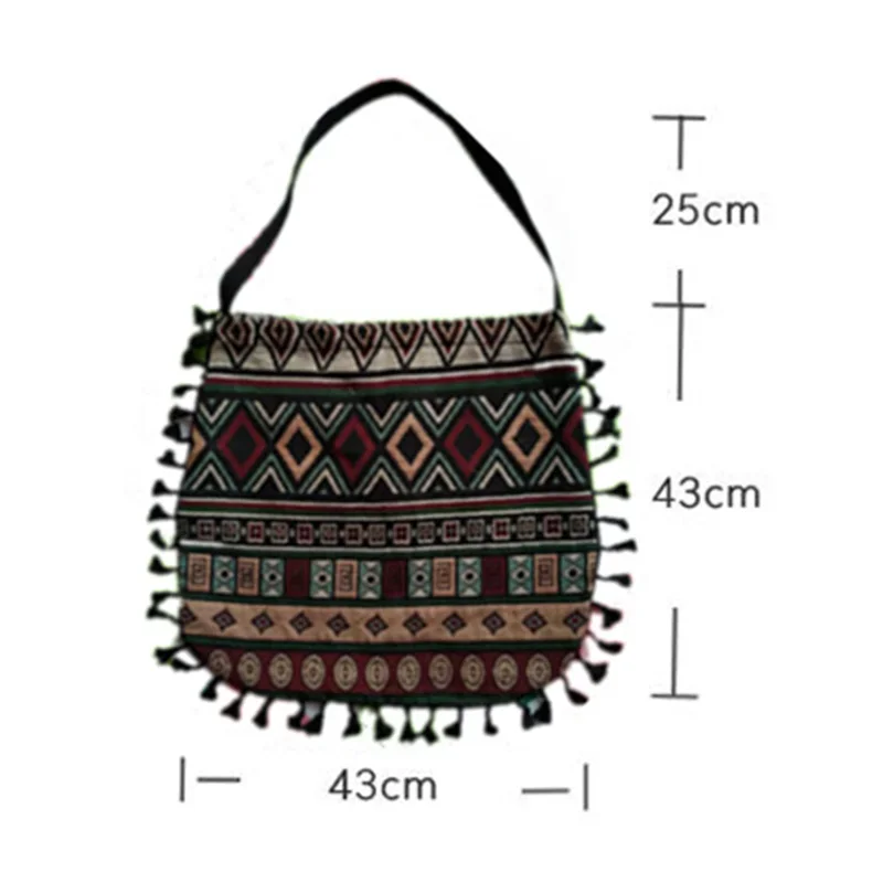 New Vintage Bohemian Fringe Shoulder Bag Women Tassel Boho Hippie Gypsy Fringed Women\'s Handbags Open Bag Bags