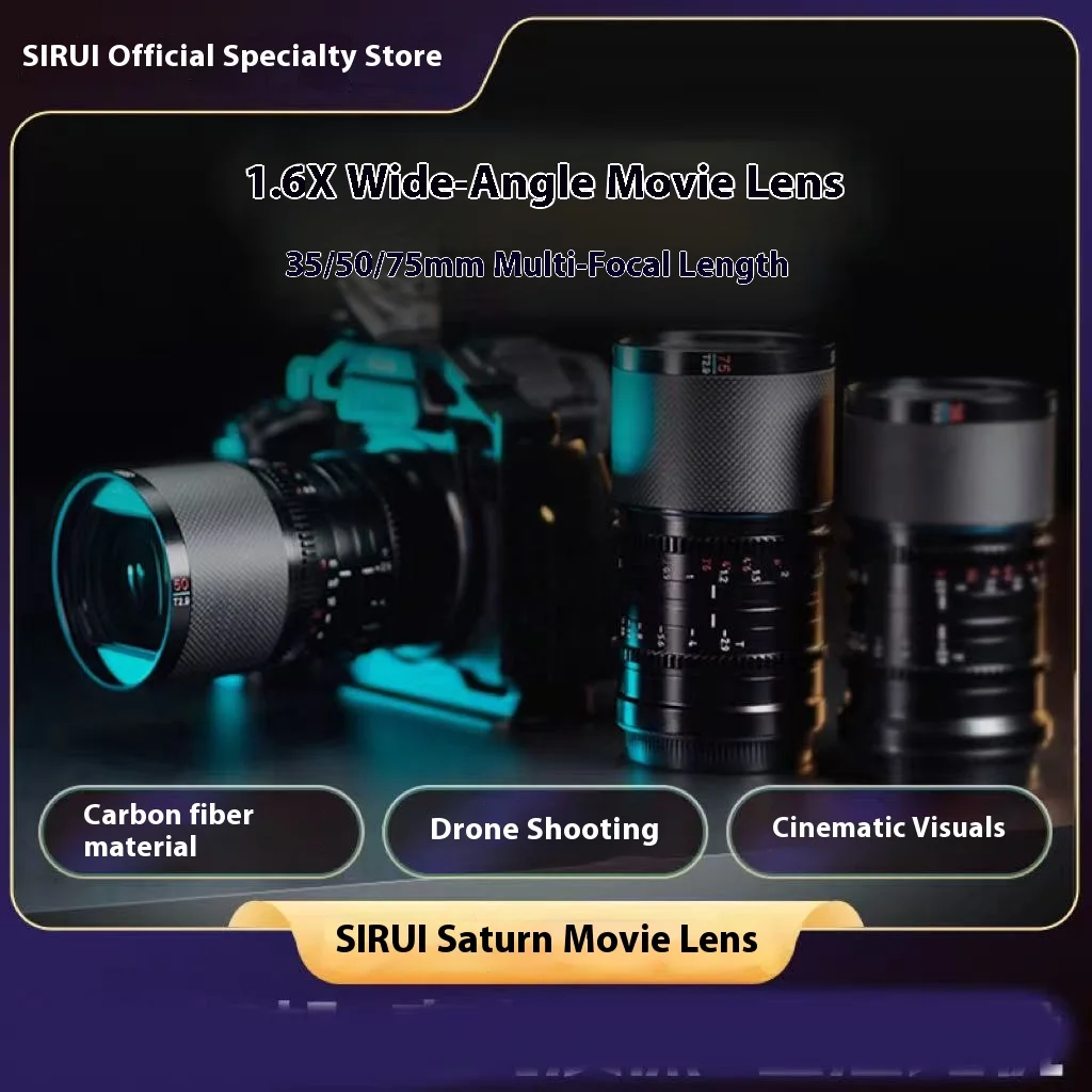 

Sirui Saturn 35mm 50mm 75mm T2.9 1.6X Anamorphic Lens Carbon Fiber Full-Frame for Sony E for Nikon Z for Canon for Fuji
