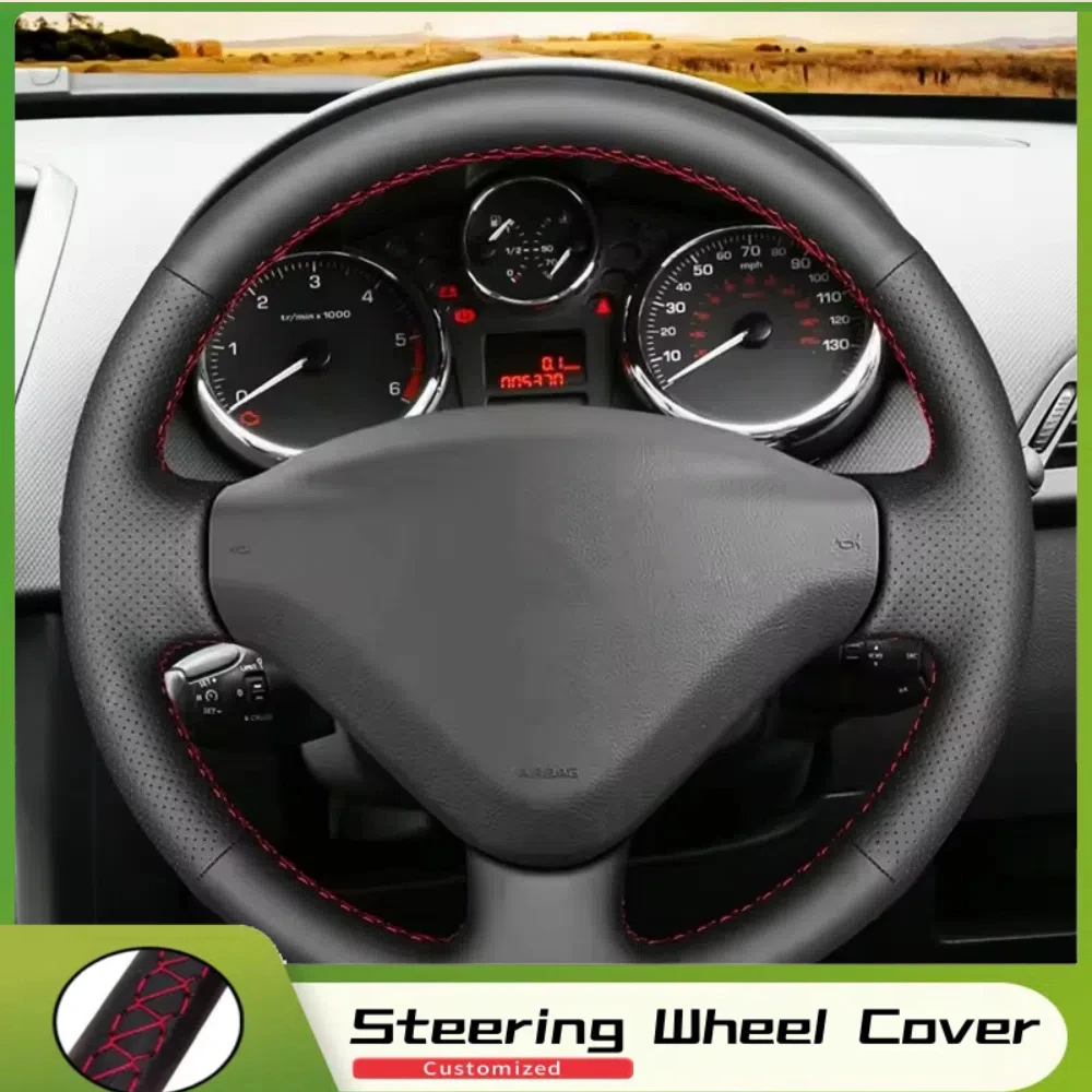 DIY Car Steering Wheel Braid Cover For Peugeot 207 Fiat Scudo Expert Partner Car Interior Accessories Steering Handle Cover