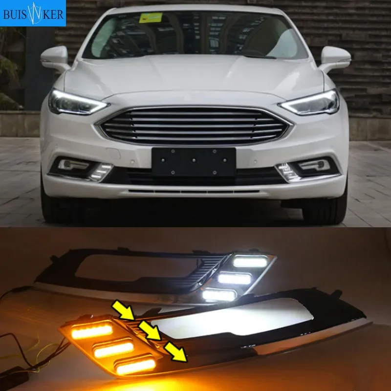 

1set LED DRL Fog lamp Daytime Running Light Daylight Waterproof Styling light for Ford Fusion Mondeo 2017 2018
