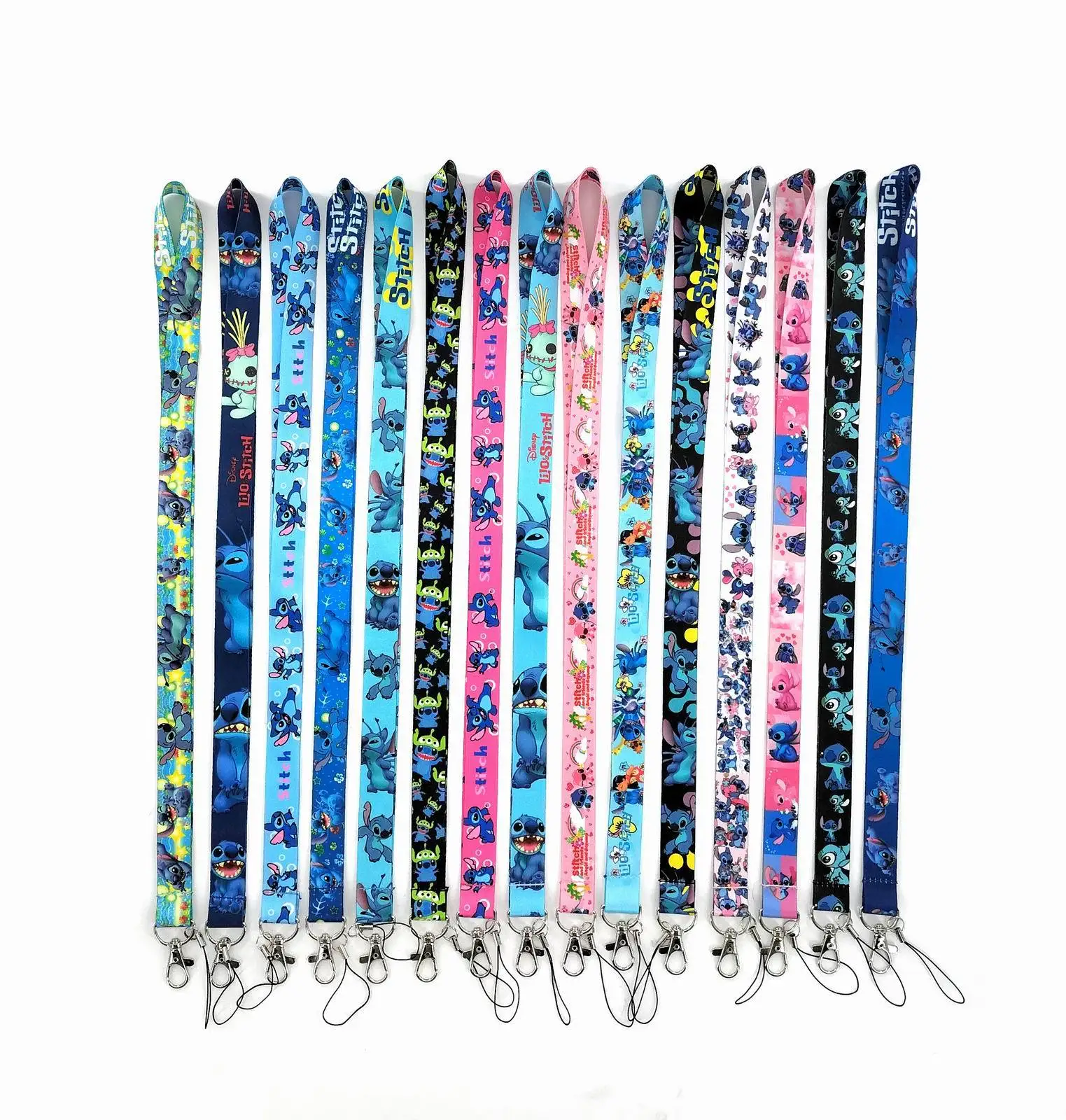 Disney Lilo & Stitch Keychain Lanyard For Keys ID Badge Holder Keyring DIY Hang Rope Neck Strap Mobile Phone Accessories Gifts