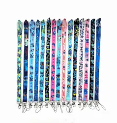 Disney Lilo & Stitch Keychain Lanyard For Keys ID Badge Holder Keyring DIY Hang Rope Neck Strap Mobile Phone Accessories Gifts