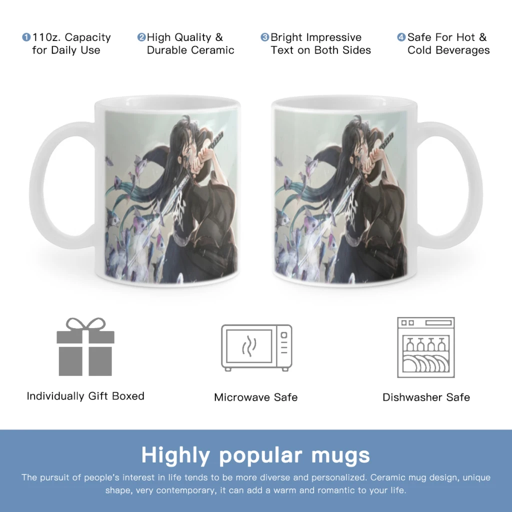 

Ghost Killing Blade Tanjiro Free shipping Coffee Mug Wrap, 11oz Sublimation Ceramic Tea Cup,Beer Mugs,Milk Cups Surprised Gift