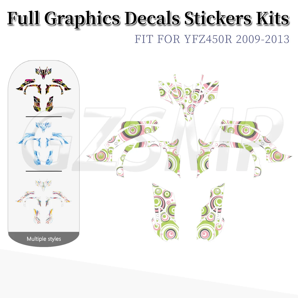 

ATV Background Full Graphics Decals Stickers Kit Fit for YAMAHA YFZ450R YFZ450X YFZ 450R 450X 2009-2013 2010 2011