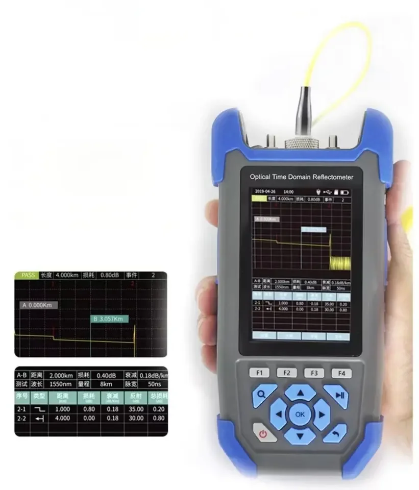 JOINWIT Optical Fiber Tester JW3302S 60KM 1310nm/1550nm Mini OTDR With VFL OPM RJ45 Event Map Light source