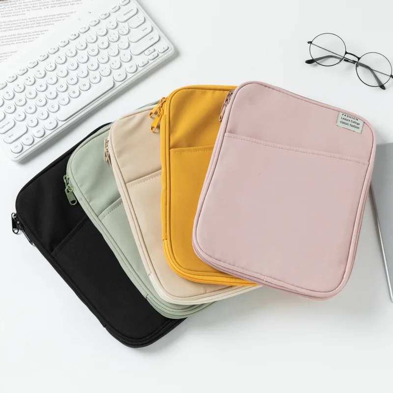 1 Piece Tablets Case Bag for Xiaomi Huawei Apple Simplicity Chic Korean Solid Color PC Case Stationery Notebook Storage Bag