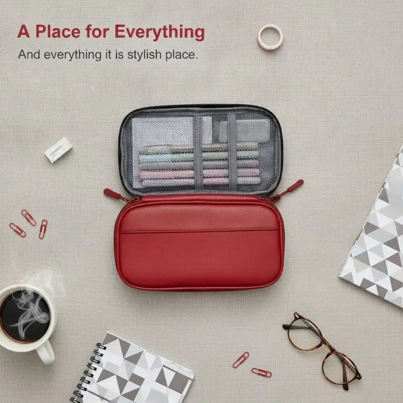 Large Capacity Pencil Case Multiple Compartments Waterproof Durable Fabric Stationery Storage for College Dorm Desk Organizatio