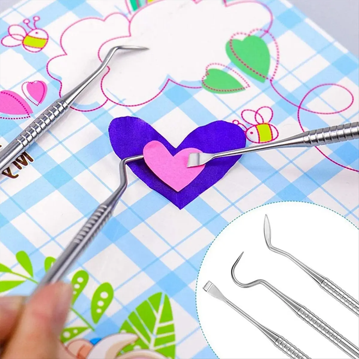 ABPP 5PCS Hand Craft Vinyl Weeding Tools Set Basic Vinyl Tool Silhouette Cameos DIY Accessories HandmadeTool