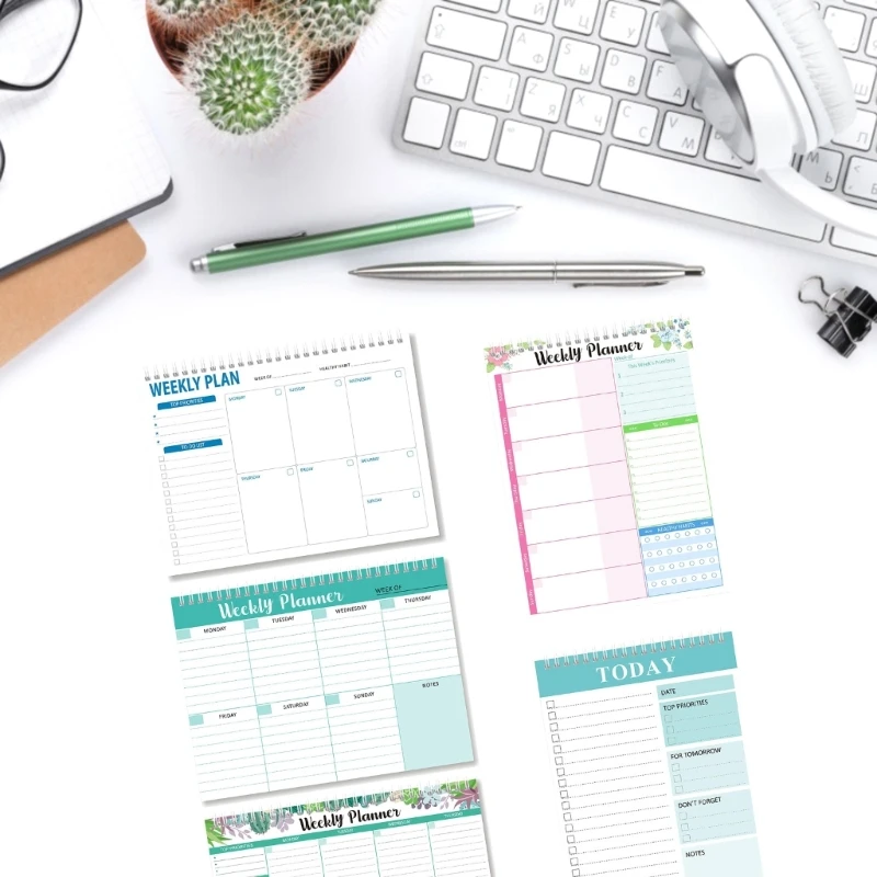 مخطط اللغة الإنجليزية دفتر دوامة أسابيع جدول الأعمال الأسبوعي اليومي جداول الطلاب القرطاسية مكتب اللوازم المدرسية دروبشيب