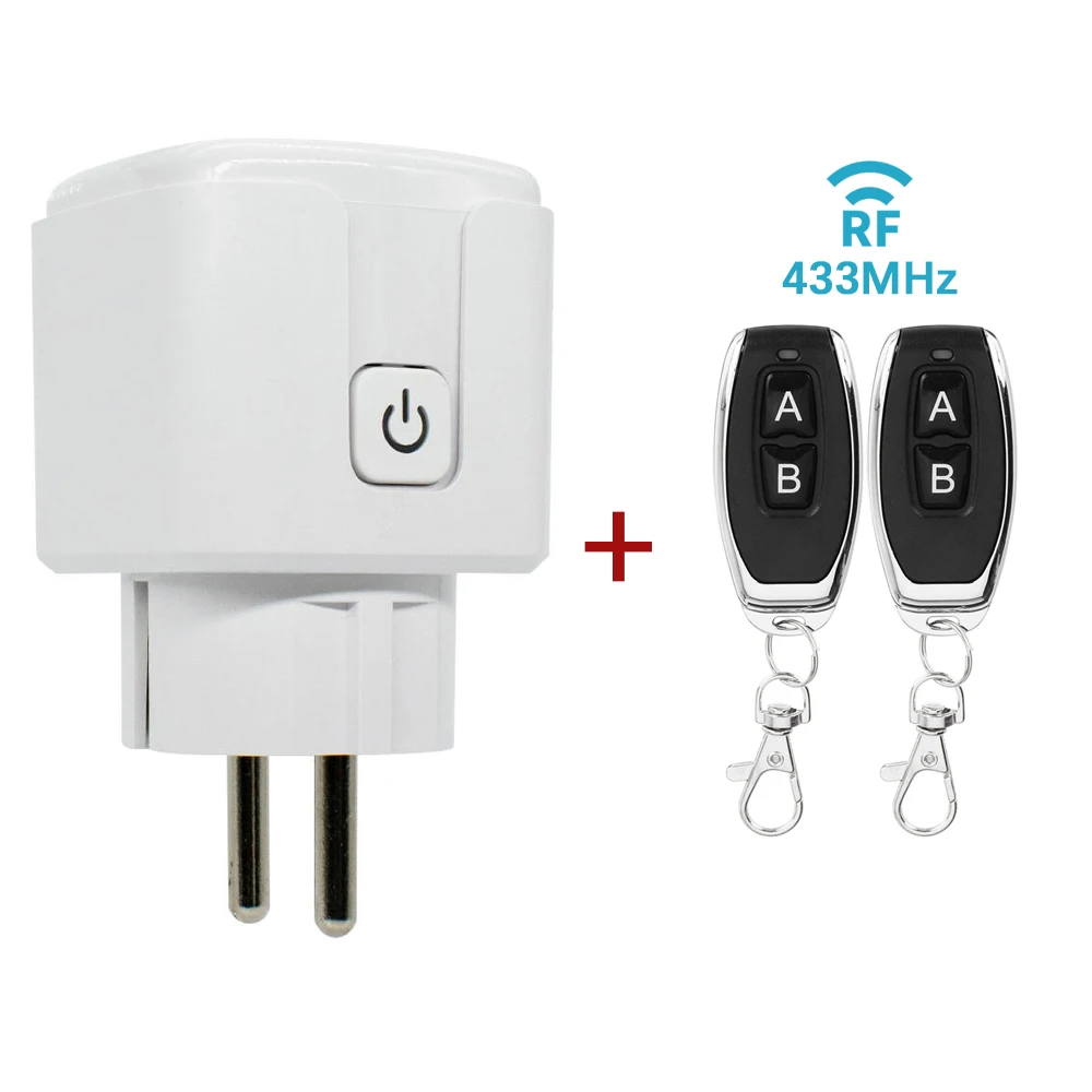 

433MHz Wireless Smart Remote Control Socket Switch 220V 16A EU Universal Plug Remote ON OFF Electrical Outlets for Lighting