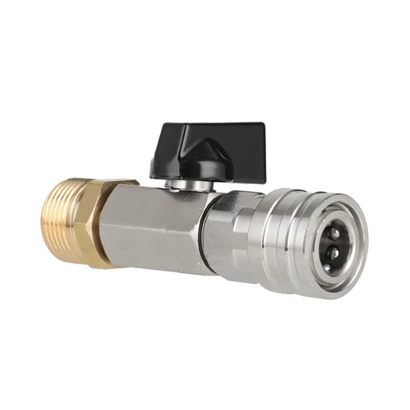 ABGG-High Pressure Washer Ball Valve Kit 1/4 Inch Quick Connector And M22 14Mm For Power Washer Hose Switch On/Off