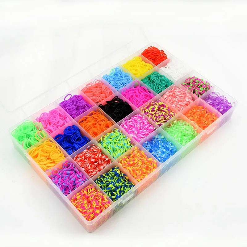 10000pcs Loom Rubber Bands Kits Beads Toys Set Hand Knitting Machine Handmade DIY Rainbow Weave Color Bracelet Girl Gift