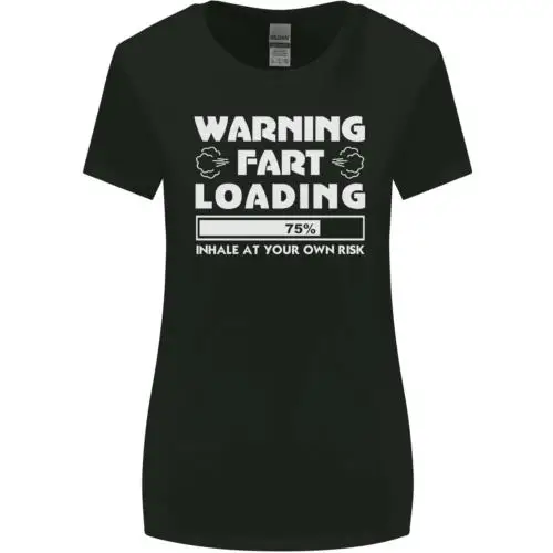 Warning Fart Loading Funny Farting Dad Womens Wider Cut T-Shirt