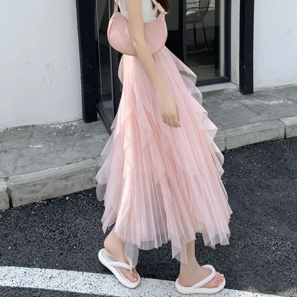 

Юбка средней длины с высокой талией, повседневный стиль, удобная одежда для любого сезона, свободный крой, кэжуал.