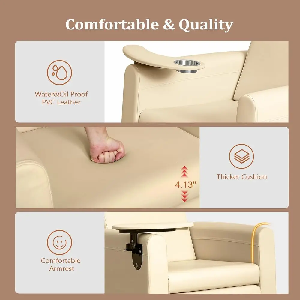 Cadeira elétrica ajustável para pedicure com suporte para copos, armazenamento e estação pedi de piso completo para técnicos profissionais de unhas e S