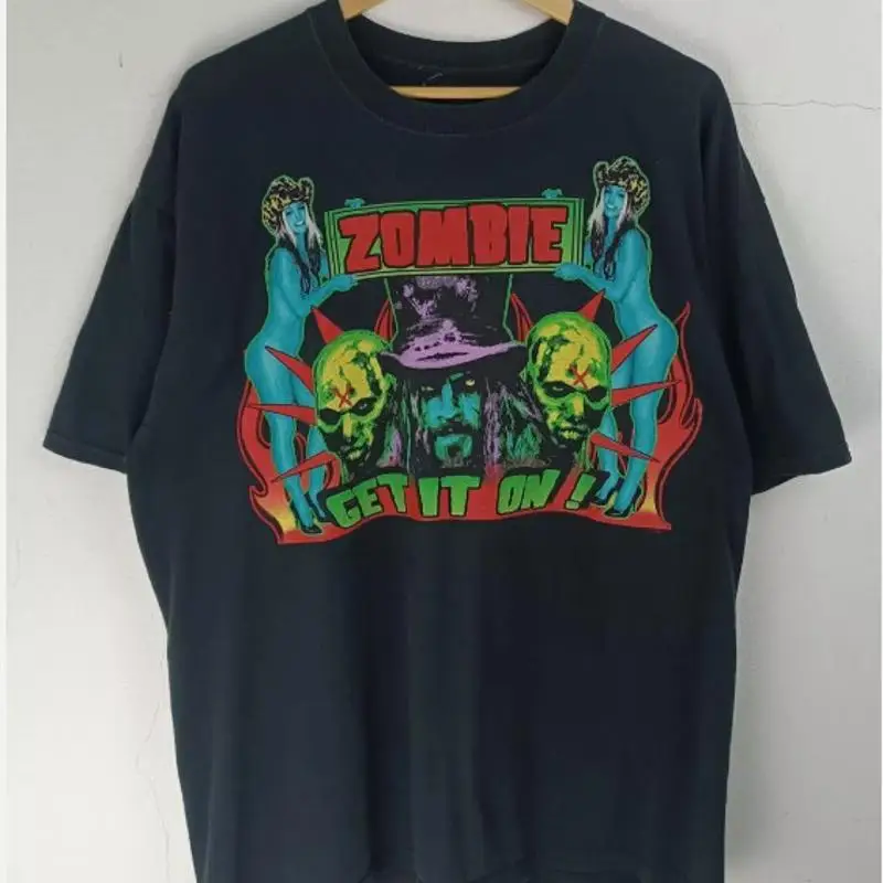 

Роб Зомби Get It On Базовая черная футболка ужасов, репринт
