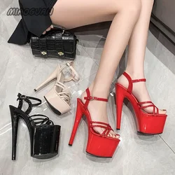 Sexy Peep Toe Pumps Party Nightclub Stripper Pole Dance Super High Heels Women Platform Sandals 14cm 17cm 20cm Stiletto Shoes