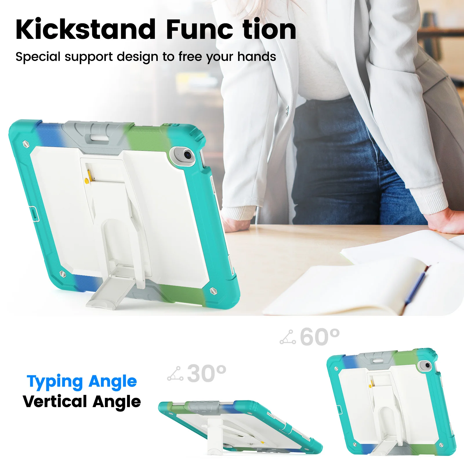 Stand Case For iPad Air 13 2026 M4 2025 M3 2024 M2 Pro 13 2025 M5 2024 M4 12.9 2018-2022 3rd 4th 5th 6th Gen. Hybrid Armor Cover