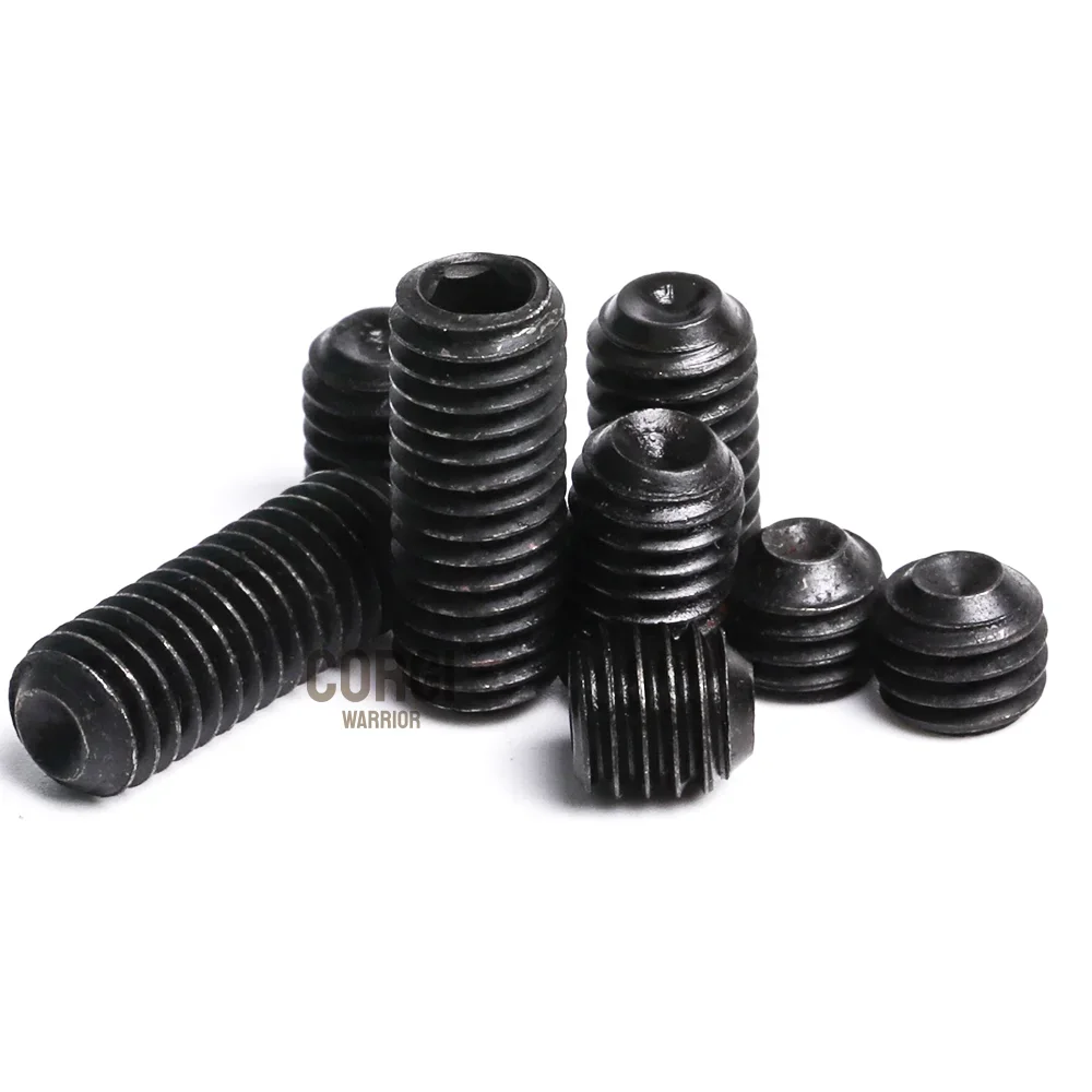 Grub Set Screws Assortment Kit Up to 845 M2 M2.5 M3 M4 M5 M6 M8 Cup-Point Cone Point Black 12.9 Class Alloy Steel with Wrenches