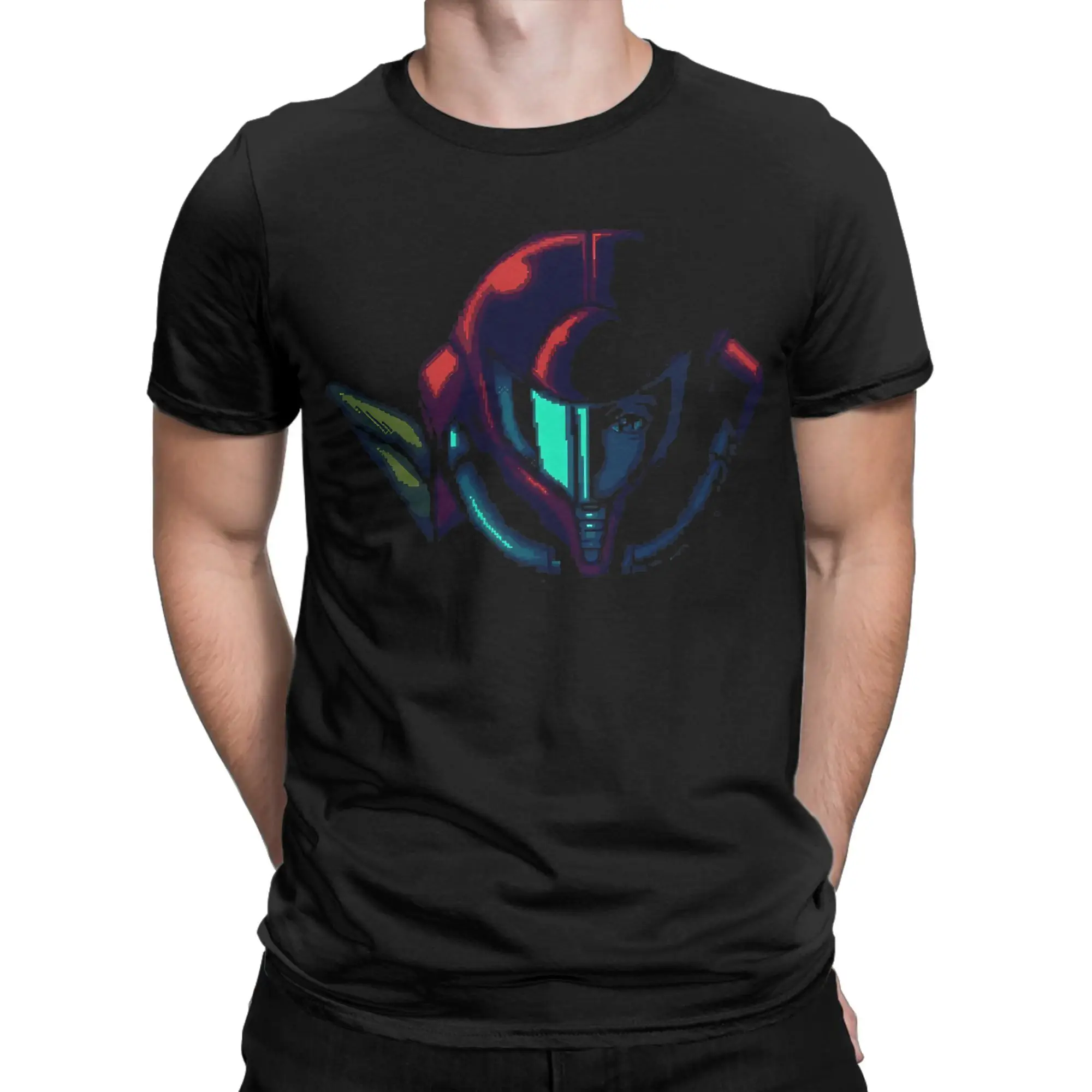 Armor  Classic Metroid Funny Graphic 100% Cotton T-Shirt Tees Tops For Men