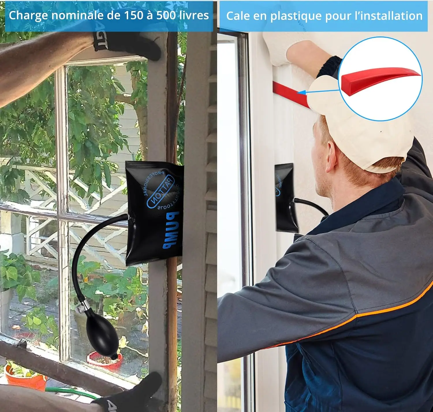 مجموعة من 3 كاليس لودر الهواء، تركيب دي بورت، فينير et ريبارسيشن دي فيوتير avec كال إن بلاستيك