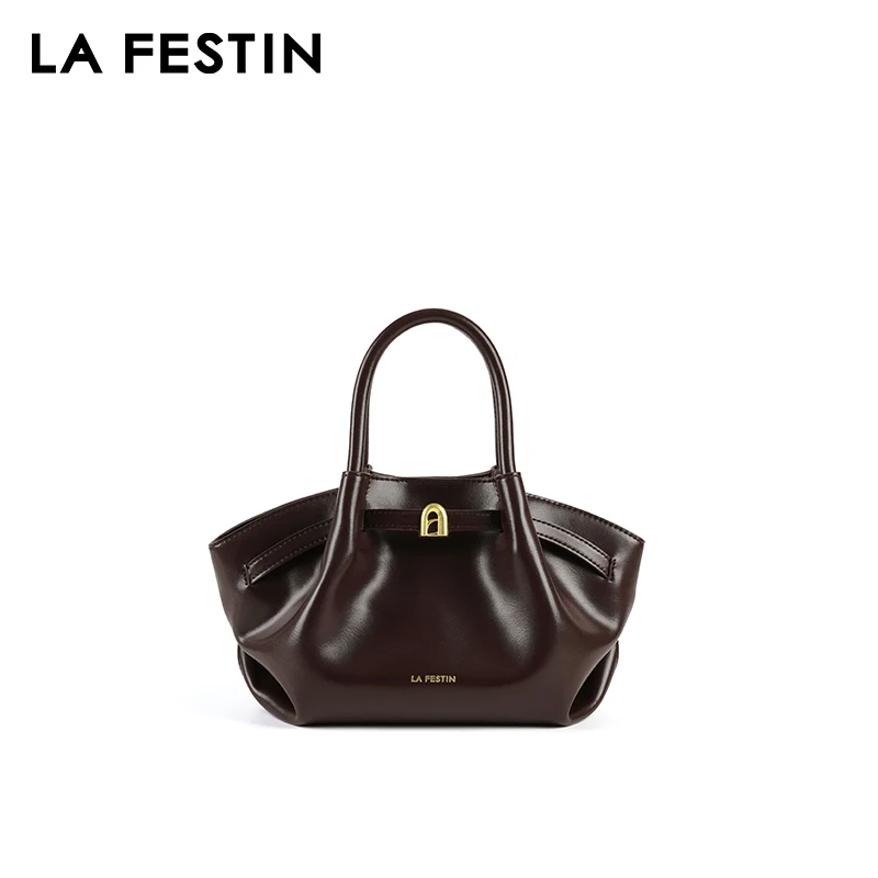 LA FESTIN Leather Bag New Suede Handbag Women's bags Luxury brand Bag Fashion Shoulder Bag Crossbody Bag Bucket Bag small size