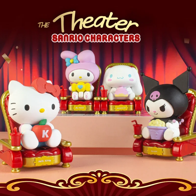 Kawaii Sanurgente Hello Kitty Kuromi Cinnamoroll Blind Box, série de théâtre, dessin animé, figurine d'action, boîte ennemi, jouet de décoration, cadeaux pour filles