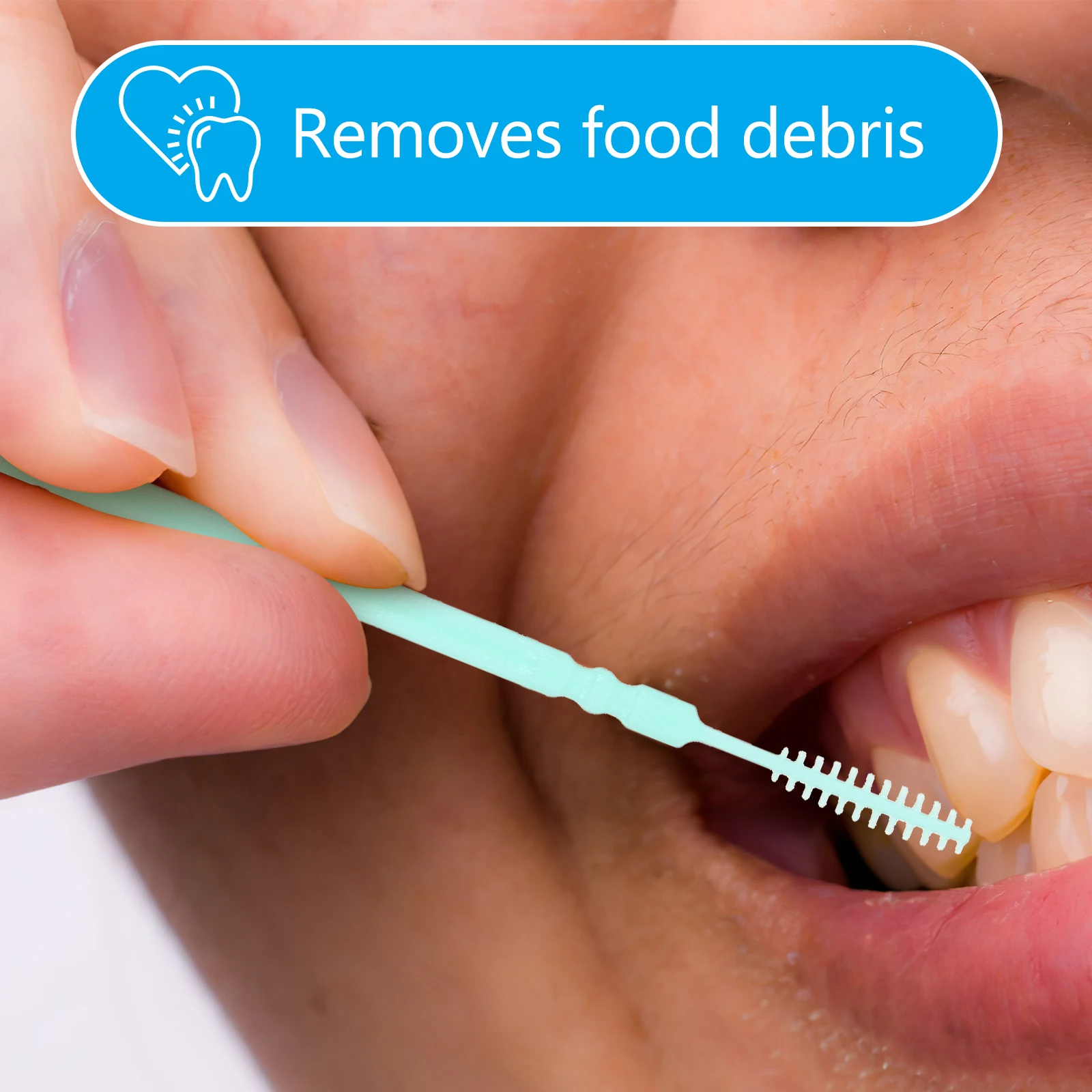 

200Pcs Interdental Brushes Double Head Oral Care Toothpick Cleaners Transparent Box Lightweight Toothpick Brushes