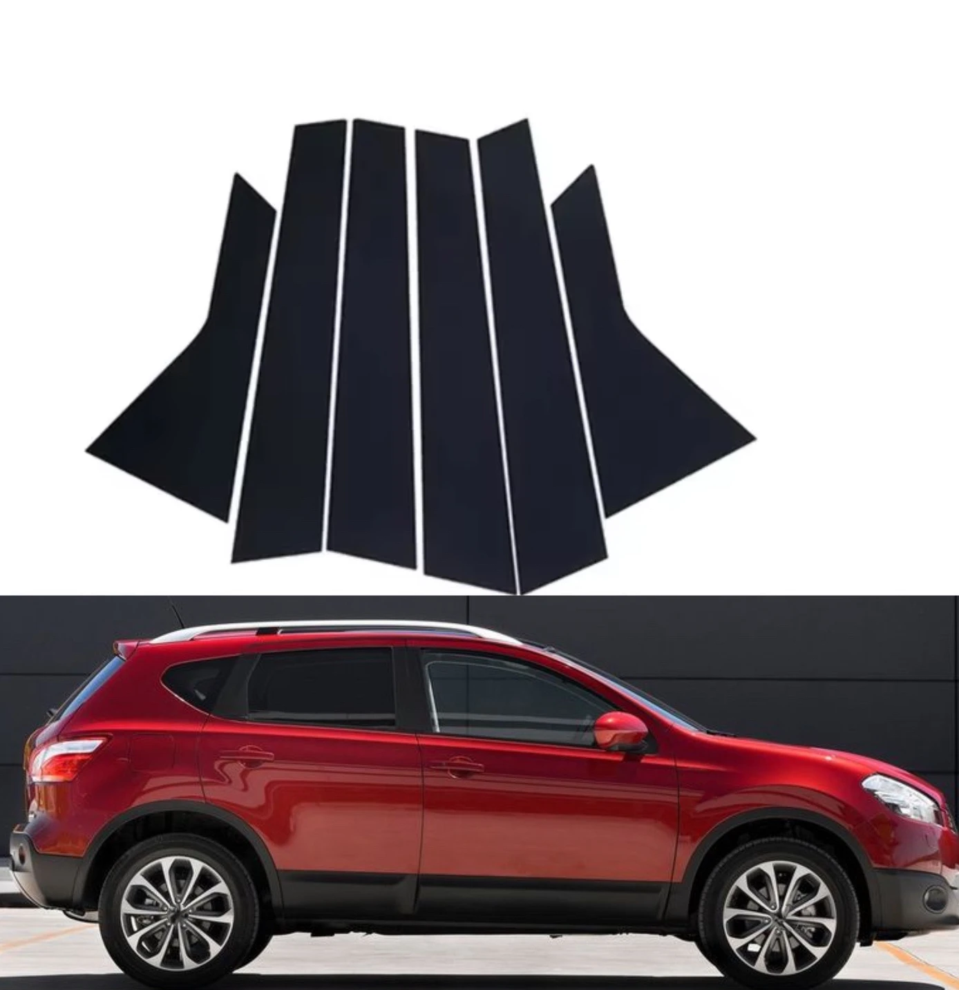 

Glossy Black Pillar Posts Fit For Nissan Qashqai J10 2008 2009 2010 2011 2012 2013 Window Door Moulding Trims Sticker