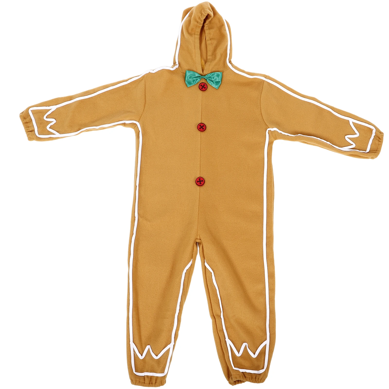 

Gingerbread Man Costume Xmas Polyester Size M Reusable Cosplay Supplies Party Performance Halloween Photo Shooting