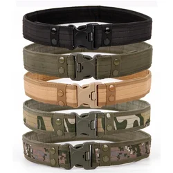 5.0cm Width Canvas Belts Quick Release Buckle Tactical Belt Fashion Men Canvas Waistband Outdoor Hunting Camouflage Waist Straps