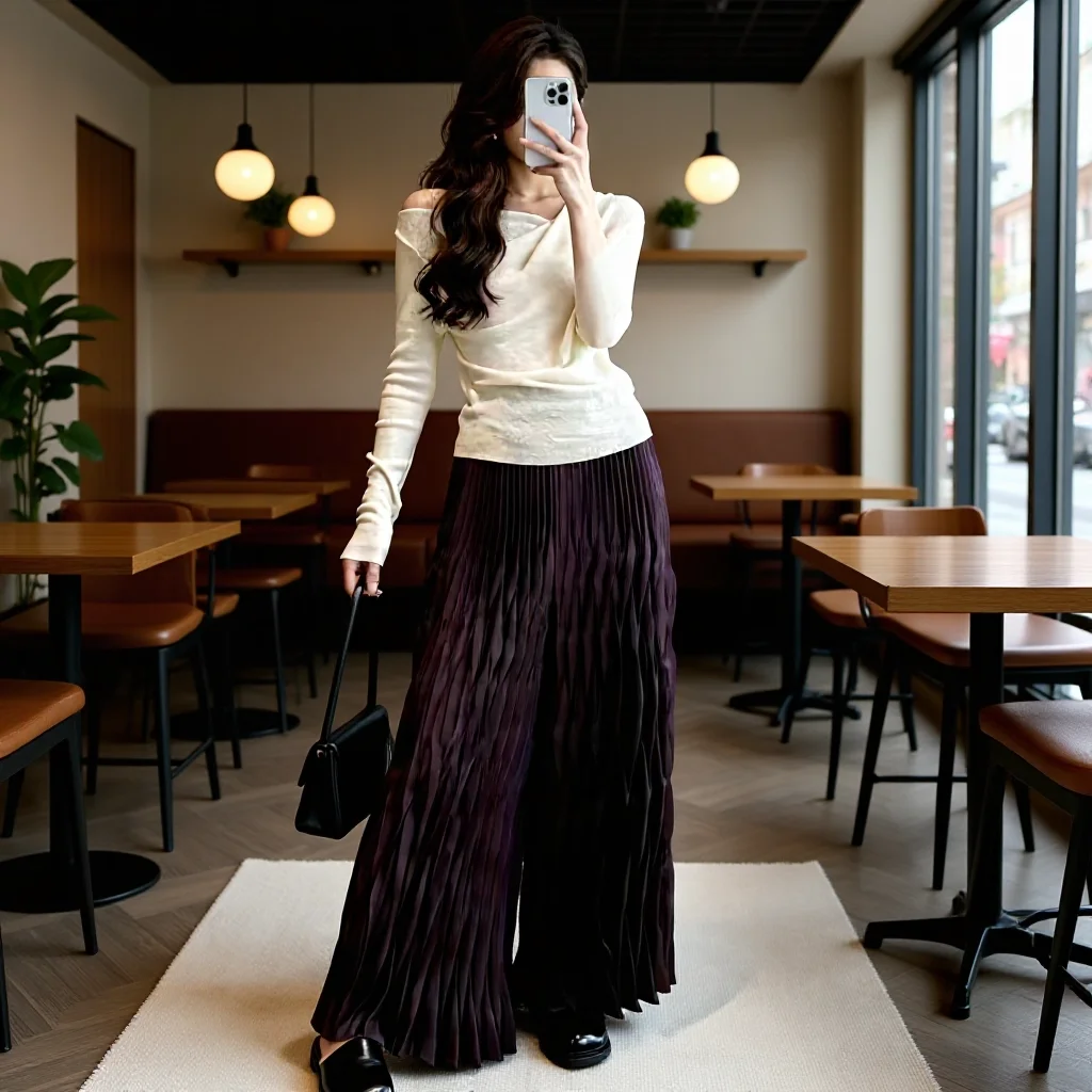 

Miyake Pleated 2026 New Qin Pleated Pants Female Loose Show Leg Long Casual Pants Versatile Commuter Straight Wide-leg Pants