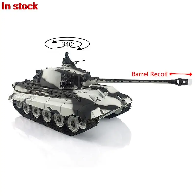 HENG LONG 2.4G 1/16 7.0 Plastic German King Tiger 3888A RTR RC Tank Barrel Recoil Tiger II TH19720-SMT4