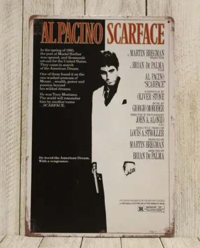 Poster Tin Metal Sign Vintage Style Ad Al Pacino Tony Montana XZ