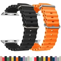 Silicone Ocean strap for Apple watch band Ultra Series 9 SE iwatch 42mm 44mm 45mm 49mm 38mm 40mm 41mm correas 49 44 45 mm bands