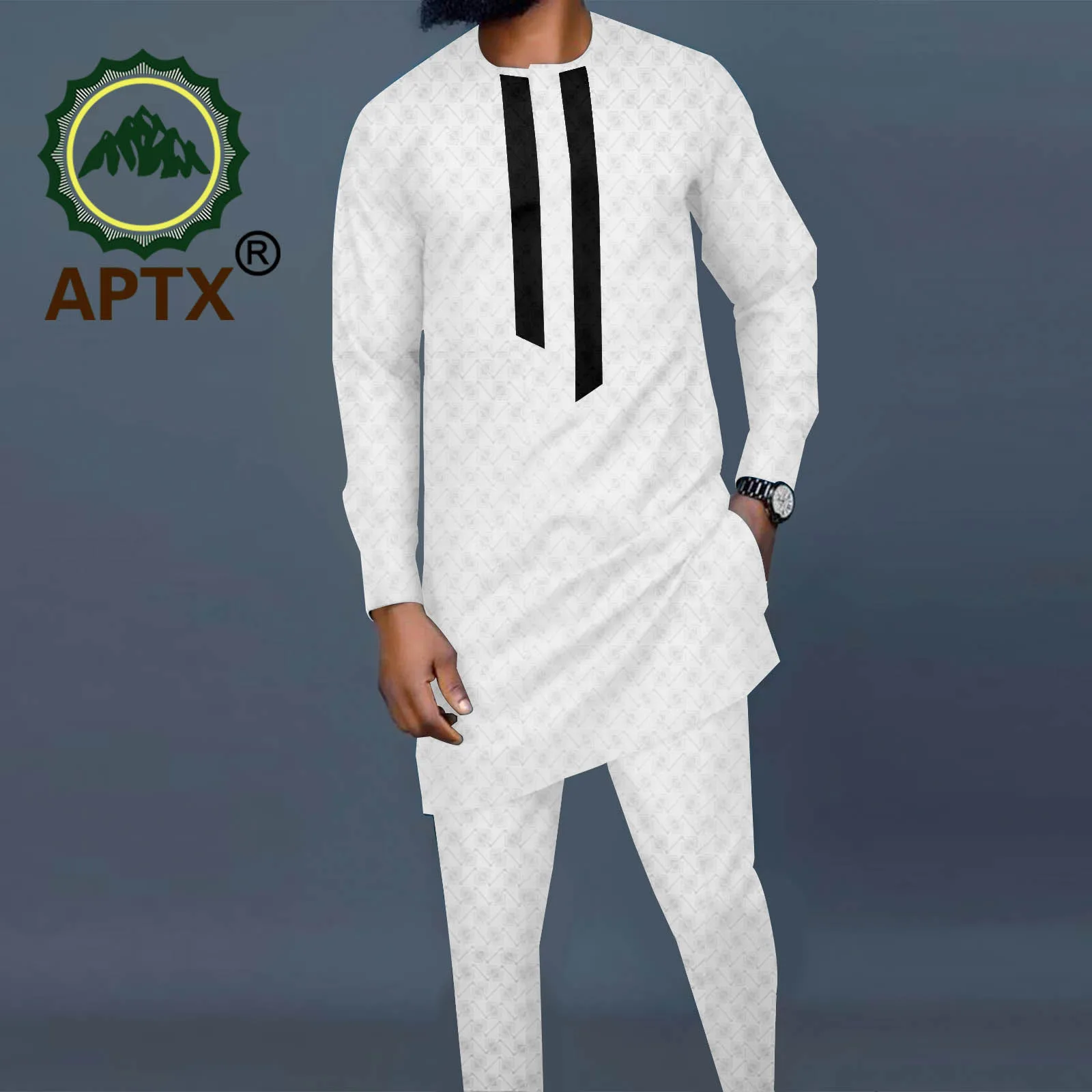 African Men Suit Long Sleeve Shirt And Pants Set African Print Jacket Trousers Business Formal Party Men's Slim Fit Suit A221609