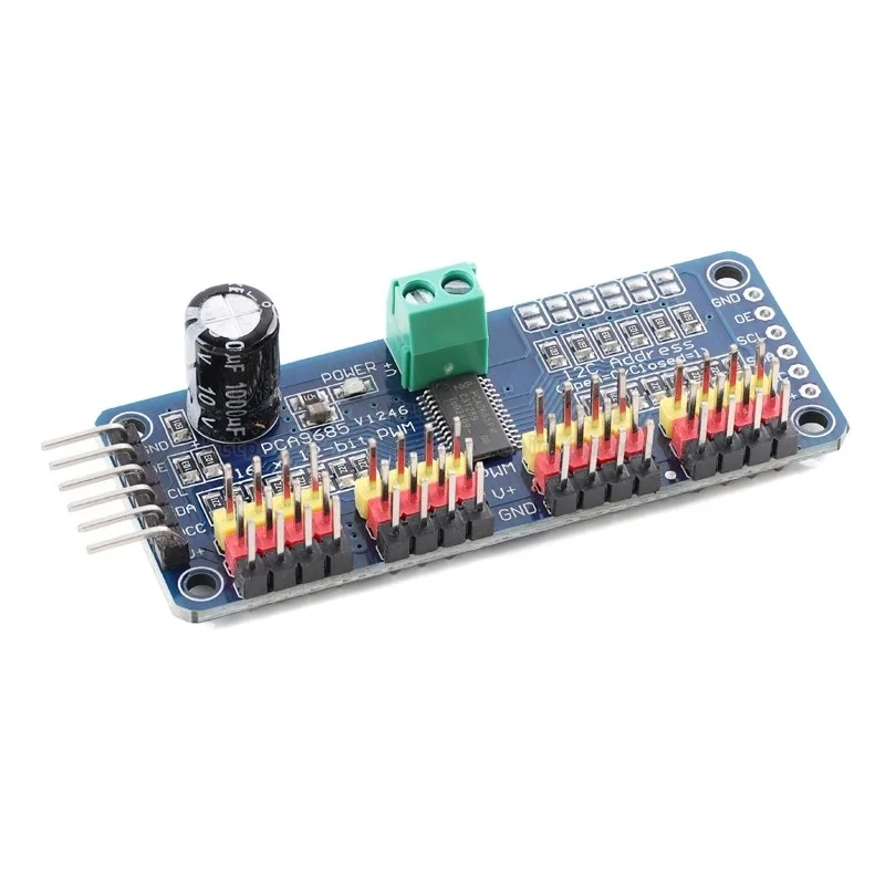 1pcs PCA9685A 16 channel PWM servo drive board expansion board module microcontroller I2C interface control board New accessorie