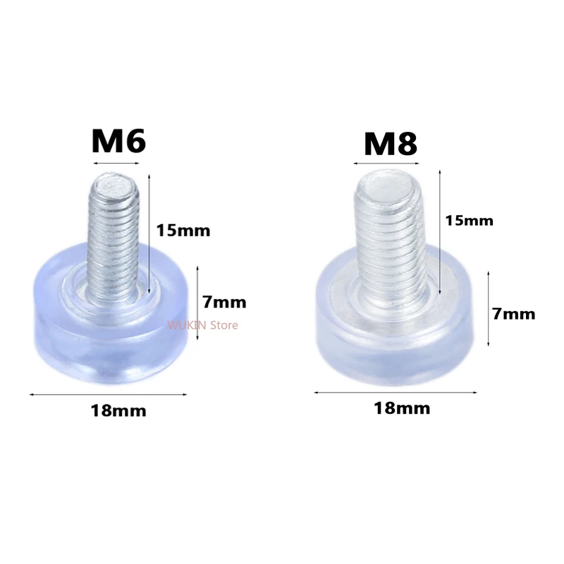 Adjustable Furniture Feet Clear Pad Screw Plastic Furniture Table Chair Sofa Leg Anti-slip Feet  Bolt Pad M6 M8