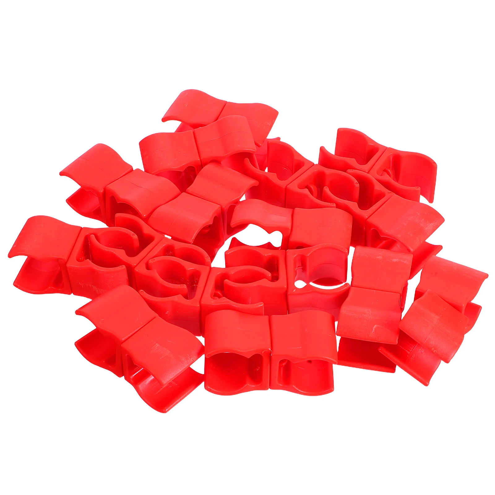 

16pcs Stick Buckle Soccer Agility Pole Connector Durable Quick Release Clamp High Visibility Red Universal Fit