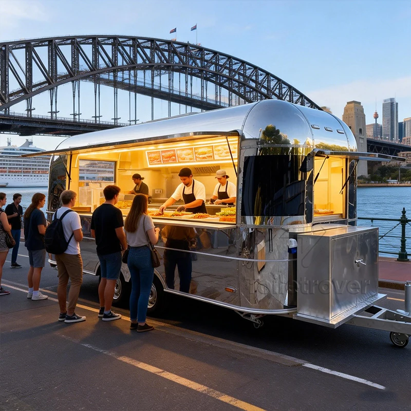 Unique Custom Food Trailer Waffle Crepe Mini Truck a Food Pancake Donut Ice Cream Fast Food Trailer with Full Kitchen Equipment