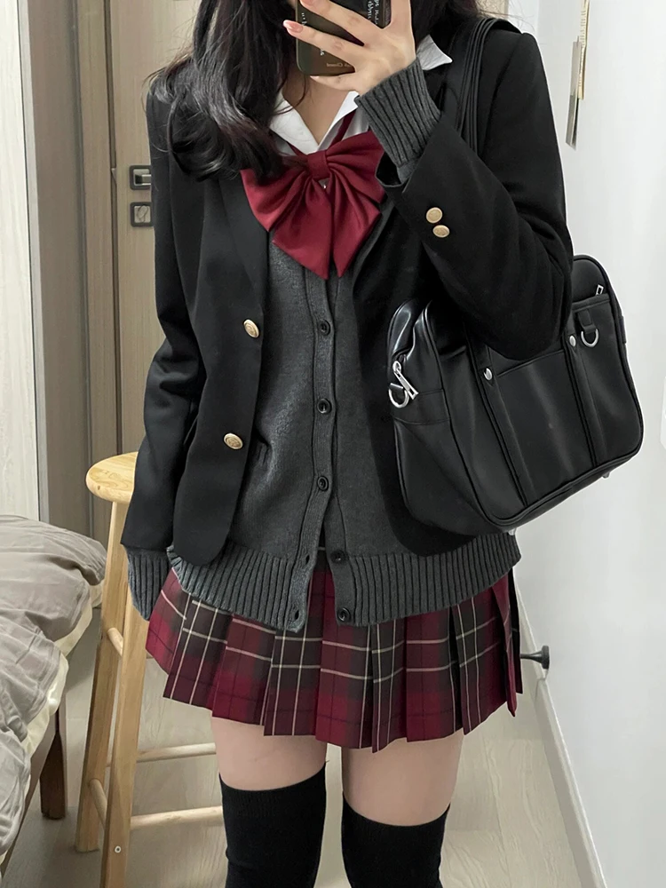 

Original High Waist Plaid Skirt Women's Cisas Red Dog ort School orm Private Sector id Skirt Set Sweet Sle