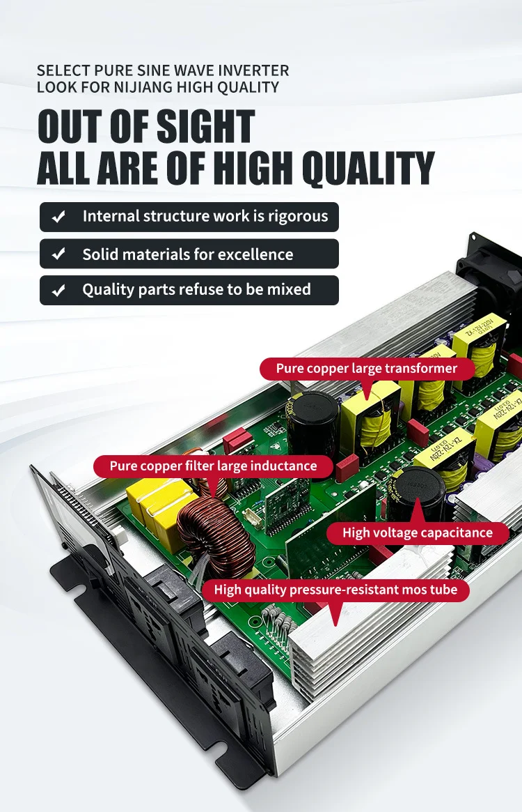 Reiner Sinus-Wechselrichter DC 12 V/24 V/48 V/60 V/72 V zu AC 110 V/220 V 6000 W 5000 W 4000 W 3000 W 1600 W Konverter Auto Solar Power Inverter – Detail 16