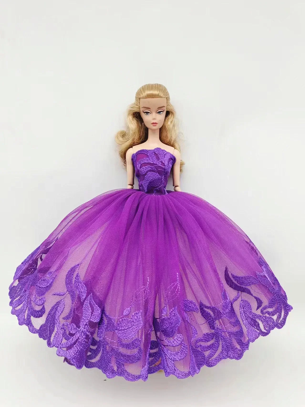 Floral Lace Elegant Wedding Dress for Barbie Doll Clothes Outfits White Black Princess Party Gown 1/6 BJD Dolls Accessories Toys