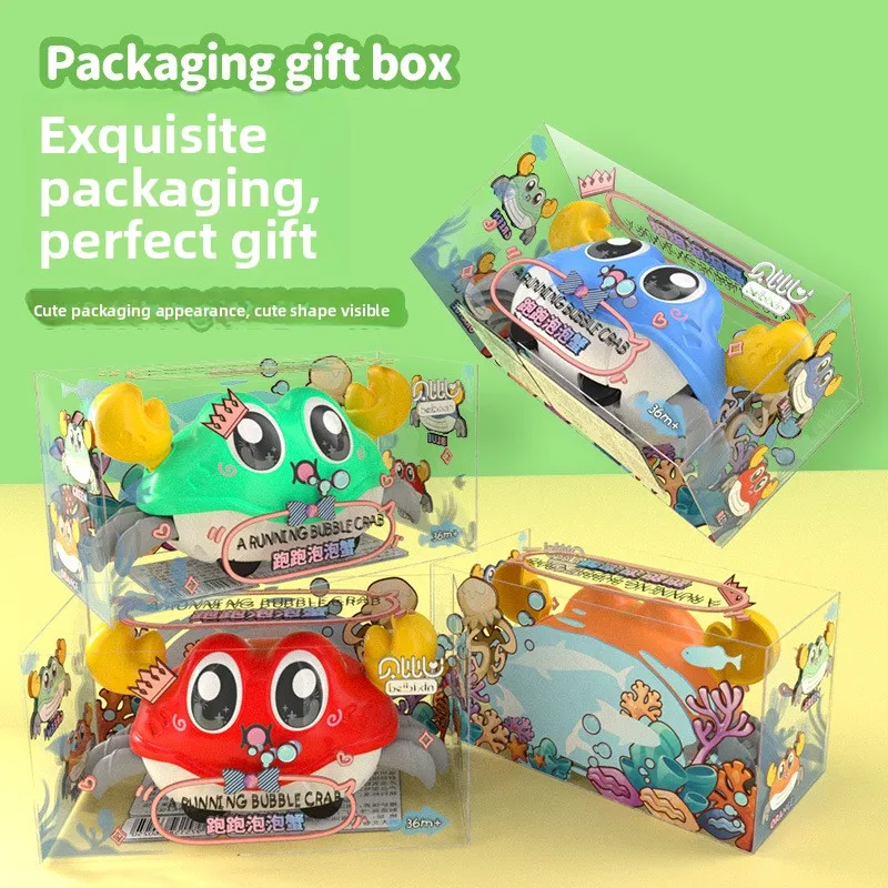 Kids Double Pull-Back Bubble Crab Toy | Cartoon Crawling Bubble Maker | Multi-Color Options | Shatter-Resistant & Battery-Free