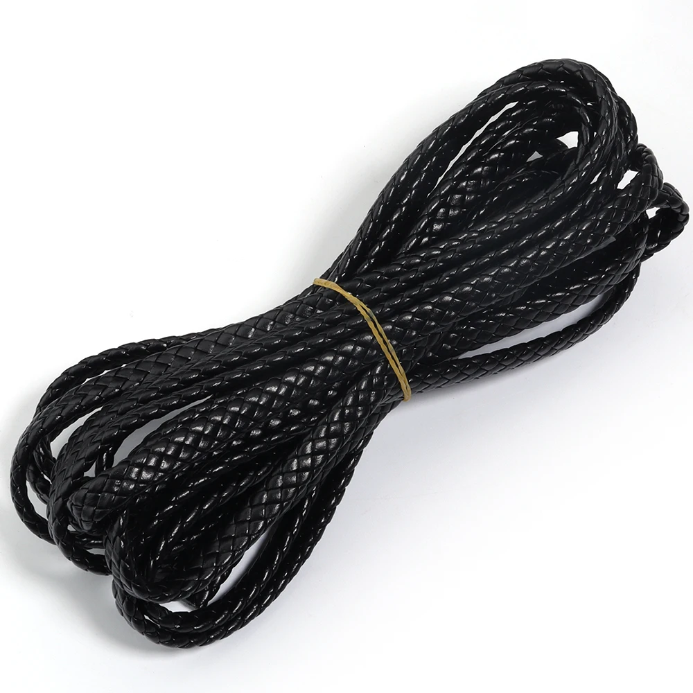Genuine Cow Leather Braided Thong Cord for DIY Crafts